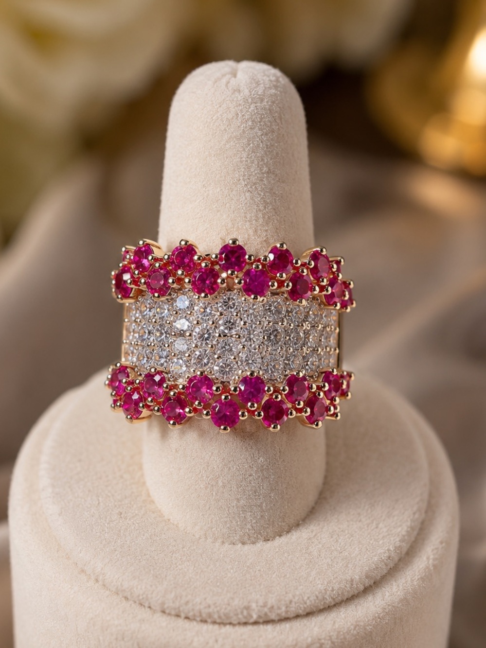 14k Brillant Ruby Band